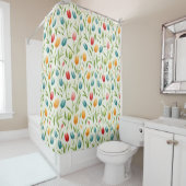 Floral Pattern Shower Curtain Douchegordijn (In situ)