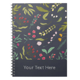 Floral Pattern Spiral Notitieboek Hoesje