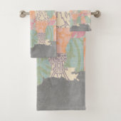 Floral Pattern States Map Bad Handdoek (Insitu)