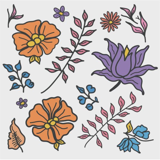 Floral Pattern Sticker (Devant)