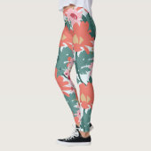 Floral Pattern Tekening Elegant Decorative Flowers Leggings (Links)
