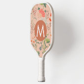  Floral Pattern Terracotta Monogram Pickleball Paddle (Links)