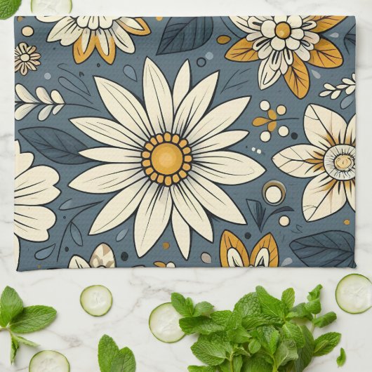 Floral Pattern Theedoek (Gevouwen)