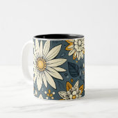 Floral Pattern Tweekleurige Koffiemok (Voorkant links)