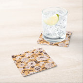 Floral Pattern Vierkante Kartonnen Onderzetter (Insitu)