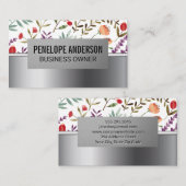 Floral Pattern | Voorjaarsbloem | Metaal Visitekaartje (Voorkant / Achterkant)