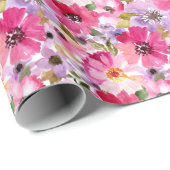 Floral Pattern-Waterverf Cadeaupapier (Rol Hoek)