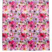 Floral Pattern-Waterverf Douchegordijn (Voorkant)