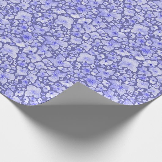 Floral Pattern Waterverf Hydrangea Cadeaupapier (Hoek)