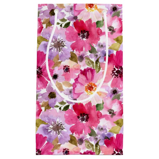 Floral Pattern-Waterverf Klein Cadeauzakje (Voorkant)