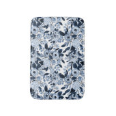 Floral Pattern Waterverf Navy Pastel Blue Badmat (Voorkant Verticaal)
