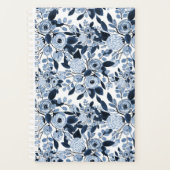 Floral Pattern Waterverf Navy Pastel Blue Planner (Voorkant)