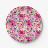 Floral Pattern-Waterverf Papieren Bordje (Voorkant)