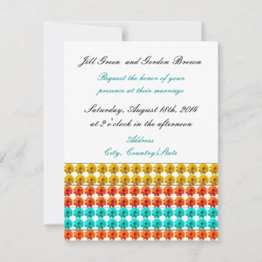 Floral Pattern Wedding Invitation Kaart (Voorkant)