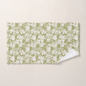 Floral Pattern White Flowers on Green Background Bad Handdoek (Handdoek)