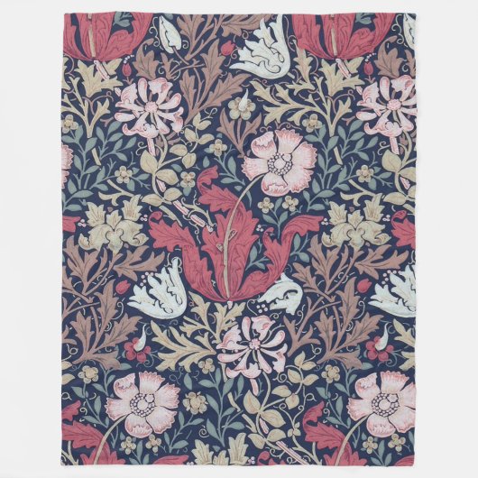 Floral Pattern, William Morris Fleece Deken (Voorkant)