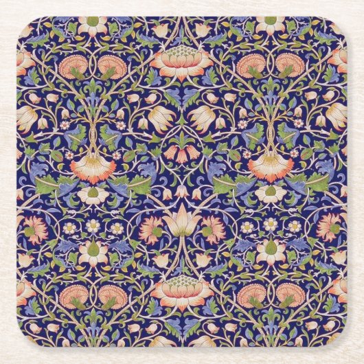  Floral Pattern, William Morris Vierkante Kartonnen Onderzetter (Voorkant)
