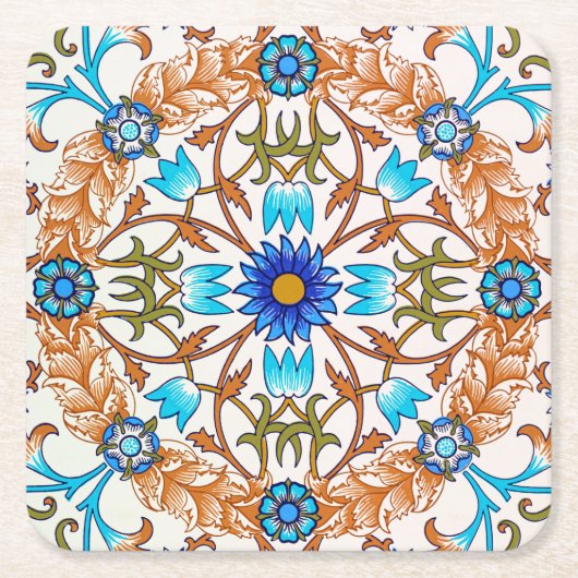  Floral Pattern, William Morris Vierkante Kartonnen Onderzetter (Voorkant)