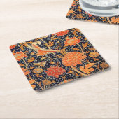  Floral Pattern, William Morris Vierkante Kartonnen Onderzetter (Schuin)