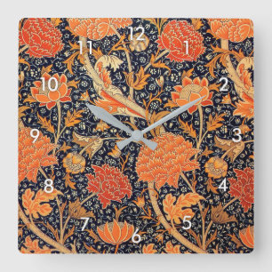  Floral Pattern, William Morris Vierkante Klok