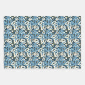 Floral Pattern with Blue Peonies and White Flowers Inpakpapier Vel (Voorkant 3)
