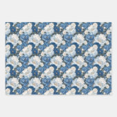 Floral Pattern with Blue Peonies and White Flowers Inpakpapier Vel (Voorkant)