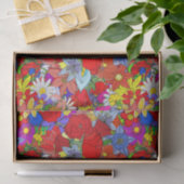 Floral Pattern Yellow Blue Paars Green Red Tissuepapier (Geschenk)
