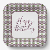 Floral Patterned Designer Square Papieren Bordje (Voorkant)