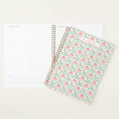 Floral patterned planner in pink and orange (Display)