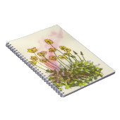 Floral, pavot à fleurs sauvages jaune, carnet en s (Côté Droit)