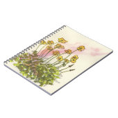 Floral, pavot à fleurs sauvages jaune, carnet en s (Côté gauche)