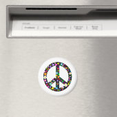 Floral Peace Symbol Magneet (Insitu (Vaatwasser))