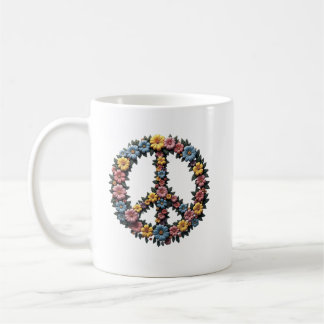 Floral Peace Symbol Mug