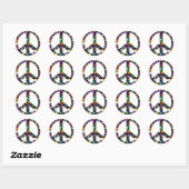 Floral Peace Symbol Ronde Sticker (Vel)