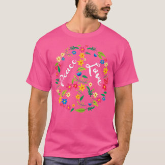 Floral Peace Symbol T-shirt