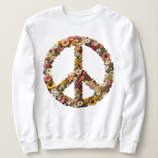 Floral Peace Symbool met levendige bloemen Trui