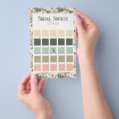 Floral Peach en Cream Vrijgezellenfeest Bingo Flyer (Hand)