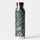 Floral Peacock Blue Mandala Waterfles (Rechts)