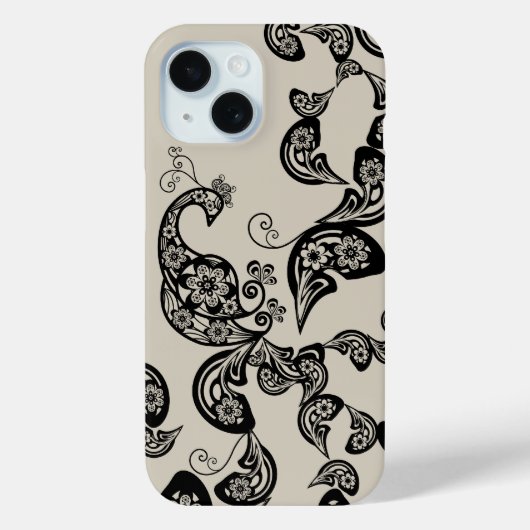 Floral Peacock Boho artistiek deco casing Case-Mate iPhone Case (Achterkant)