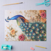 Floral Peacock Decoupage Tissuepapier (Craft)