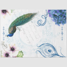 Floral Peacock-deportpapier Tissuepapier