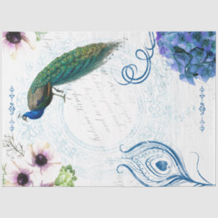 Floral Peacock-deportpapier Tissuepapier