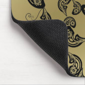 Floral Peacock Pattern Gold Custom Gift Mousepad Muismat (Hoek)