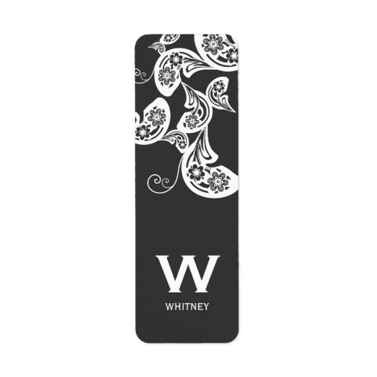 Floral Peacock White Party Seal Custom Labels (Voorkant)