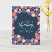 Floral Pensée de vous Carte avec Calligraphie (Fleur jaune)