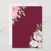 Floral Peonies Elegant Wedding door Waterverf Burg Kaart (Achterkant)