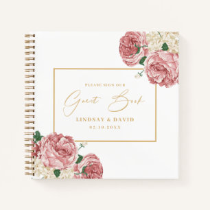 Floral Peonies et Mariage Rose livre d'hôtes