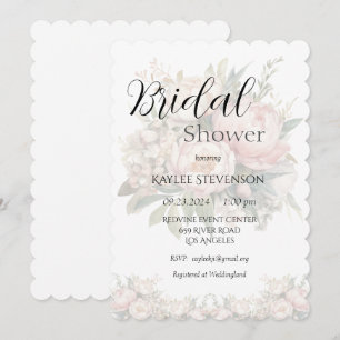 Floral Peonies Invitation à la douche nuptiale