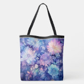 Floral Peonies multi Blue Sac fourre-tout d'impres (Dos)