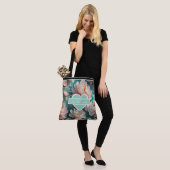 Floral Peonies multi Print Bruidsmeisjes Canvas ta Draagtas (Op model)